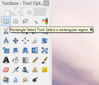Click on Rectangle Select Tool from Toolbox