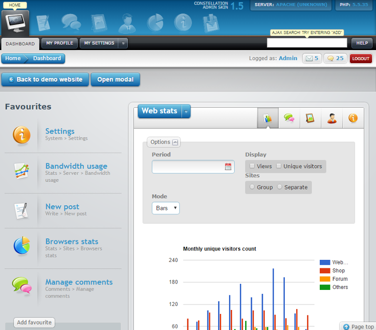 Constellation HTML5 Admin Dashboard Template