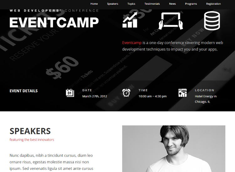 Eventcamp Landing Page Template