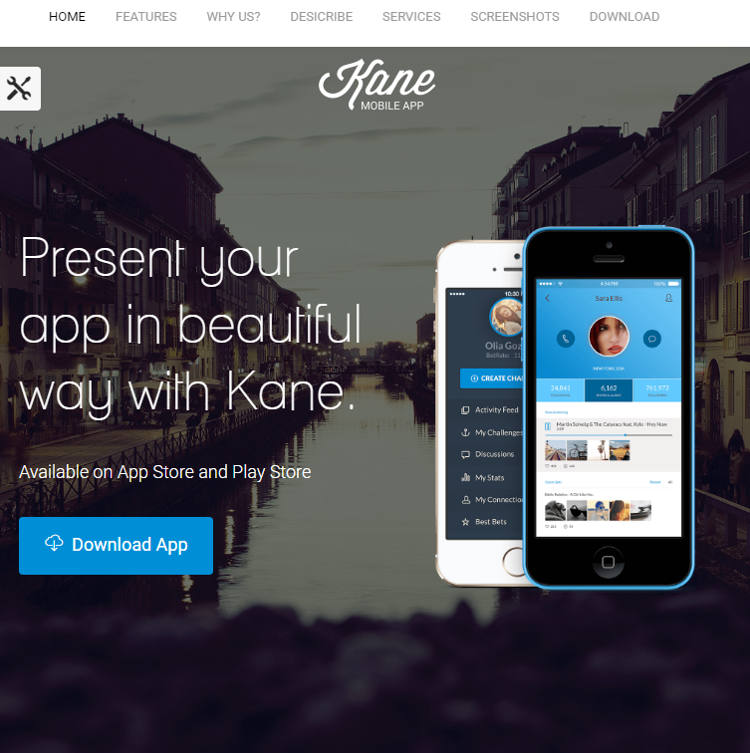 Kane Landing Page Template