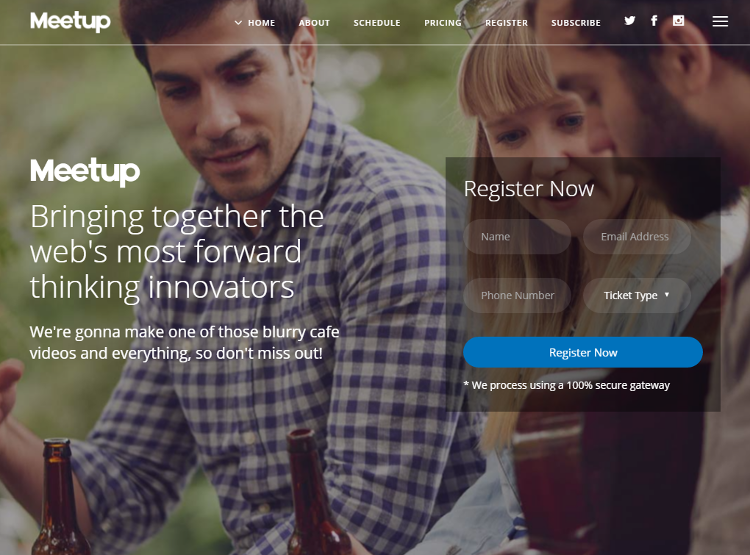Meetup Landing Page Template