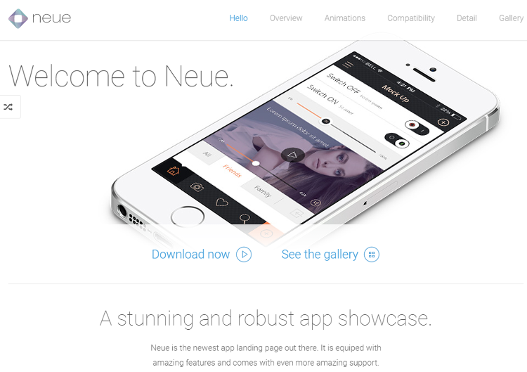 Neue Mobile App Landing Page Template