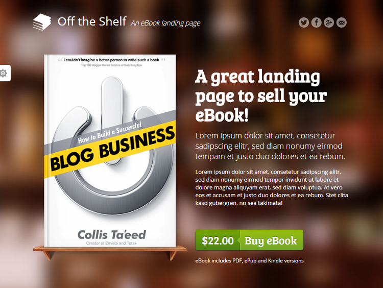 Off the Shelf Landing Page Template