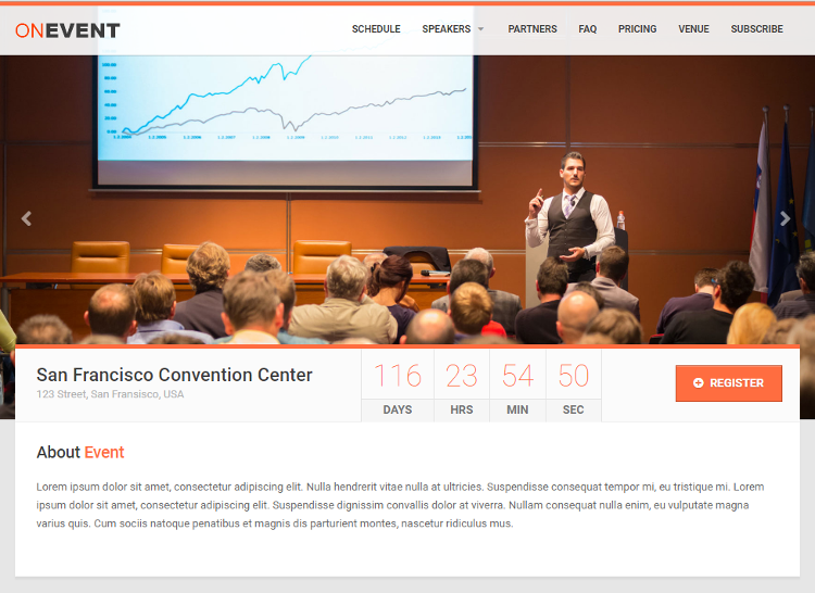 OnEvent Landing Page Template