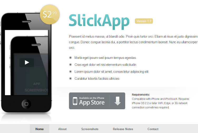 SlickApp HTML5 Template SlickApp HTML5 Template