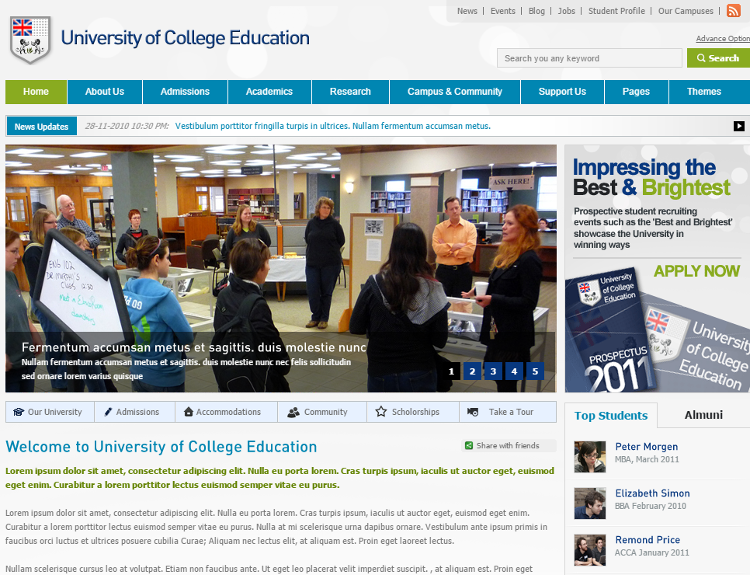 College Education HTML5 Template