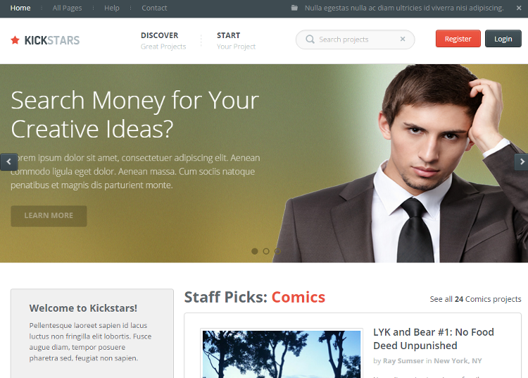 Kickstars HTML5 Template