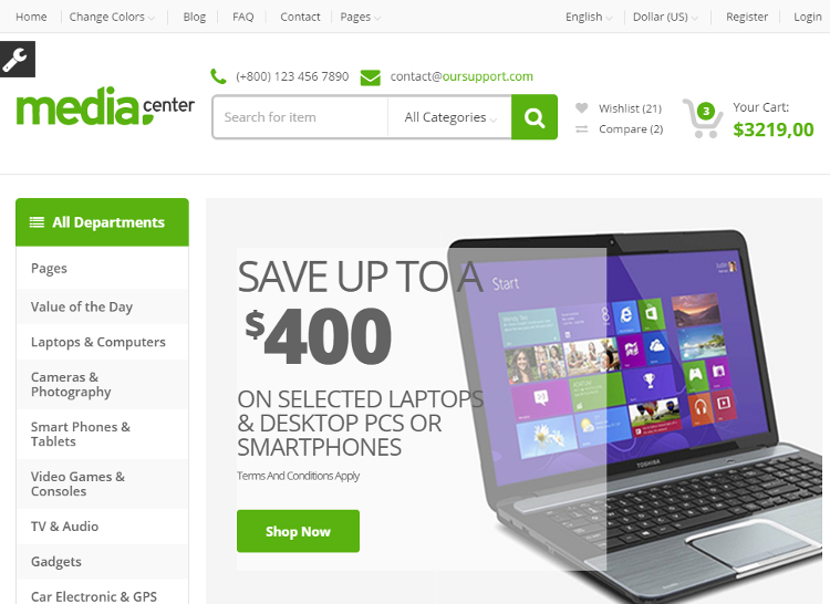 Media Center HTML5 Template