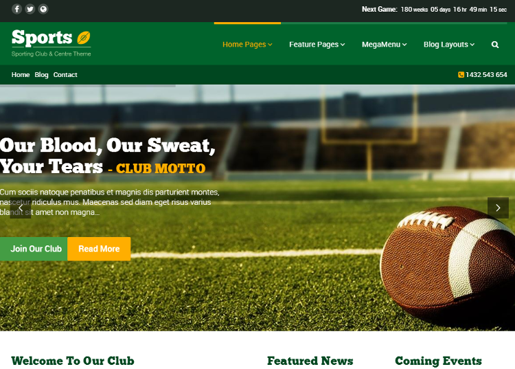 Sport HTML5 Template Sport HTML5 Template