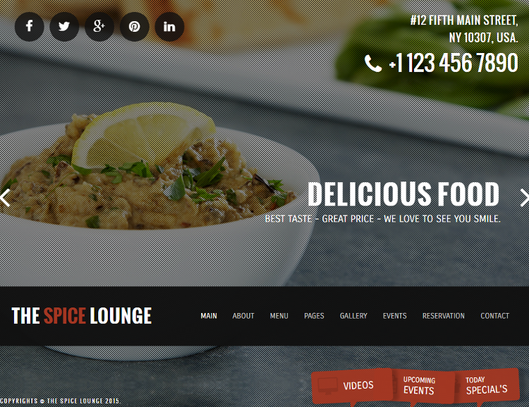 The Spice Lounge HTML5 Template The Spice Lounge HTML5 Template
