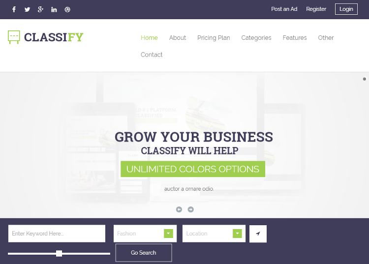 Classify HTML5 Template Classify HTML5 Template