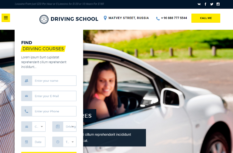 Driving School HTML5 Template