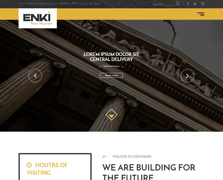 Enki Museum HTML5 Template Enki Museum HTML5 Template