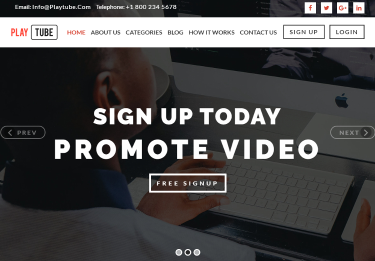 PLAYTUBE HTML5 Template PLAYTUBE HTML5 Template