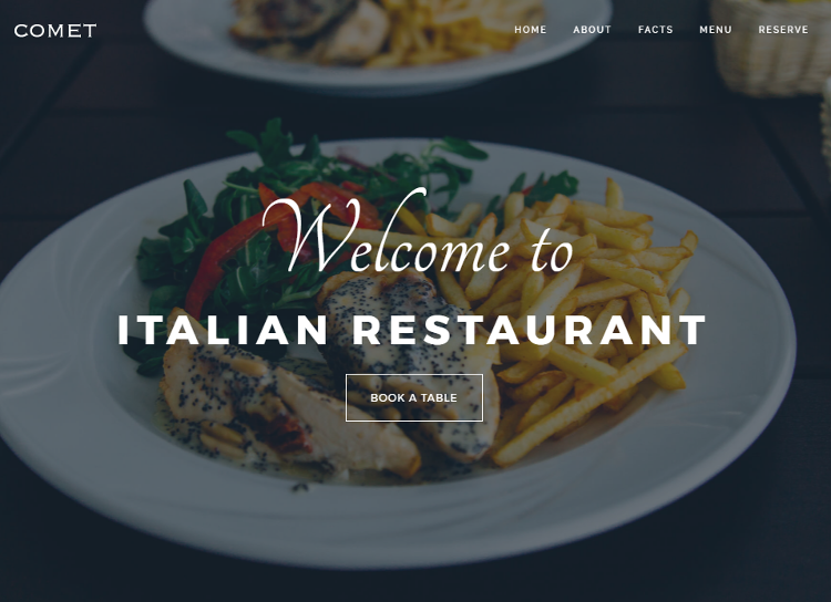 Comet Restaurant Drupal Theme