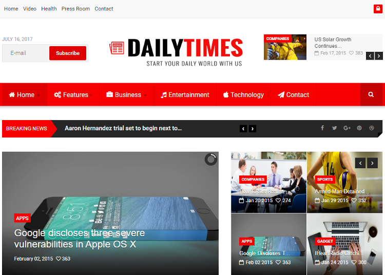 DailyTimes Joomla Template DailyTimes Joomla Template