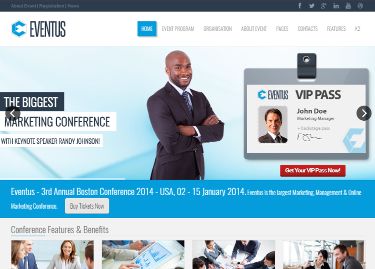 Eventus Joomla Template Eventus Joomla Template