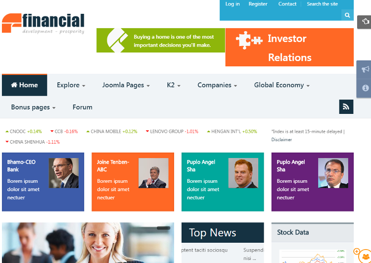 Financial Joomla Template Financial Joomla Template