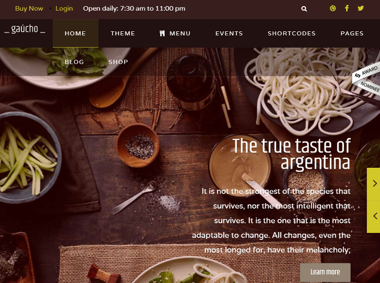 Gaucho Restaurant Joomla Template