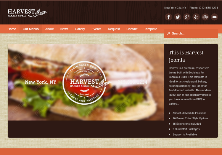 Harvest Joomla Template