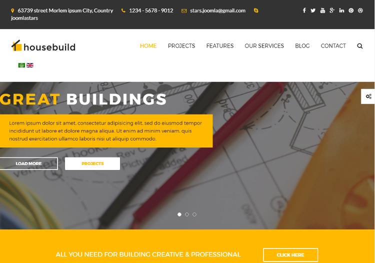 Housebuild Joomla Template