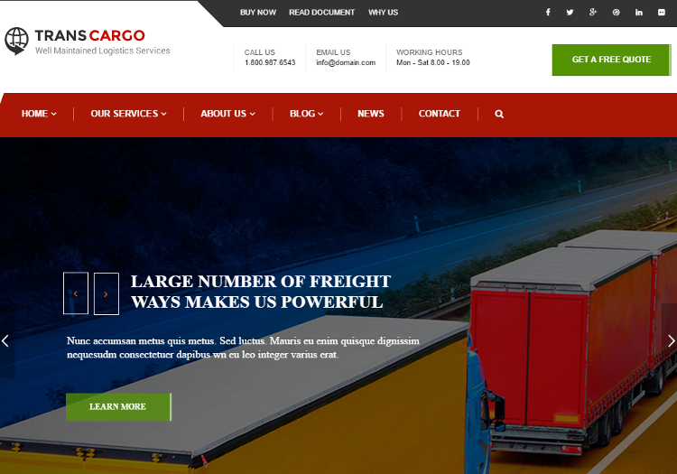 TransCargo Joomla Template