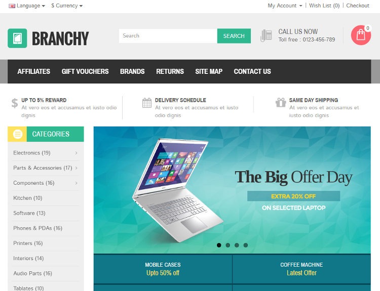 Branchy OpenCart Theme Branchy OpenCart Theme