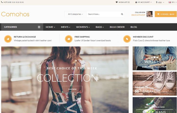 Comohos OpenCart Theme