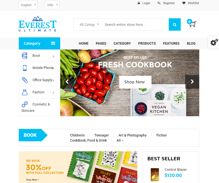 Everest Bookstore Magento Theme Everest Bookstore Magento Theme