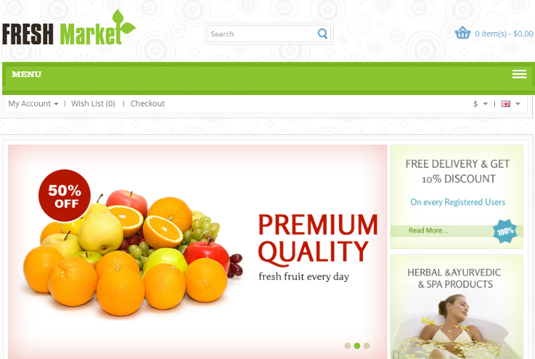 Fresh Market OpenCart Theme Fresh Market OpenCart Theme