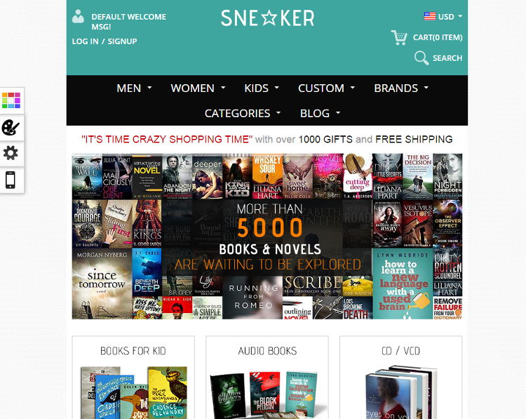 Gala Sneaker Bookstore Magento Theme Gala Sneaker Bookstore Magento Theme