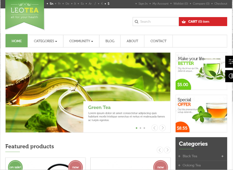 Leo Tea PrestaShop Theme