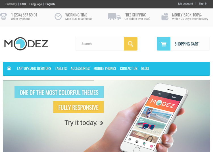 MODEZ Electronics Store PrestaShop Theme