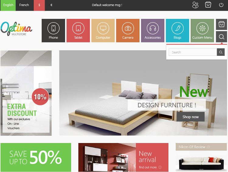 Optima Furniture Store PrestaShop Theme Optima Furniture Store PrestaShop Theme