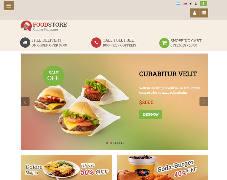 Pav Food Store OpenCart Theme Pav Food Store OpenCart Theme