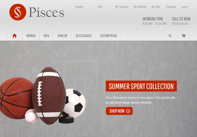 Pisces Magento Theme Pisces Magento Theme