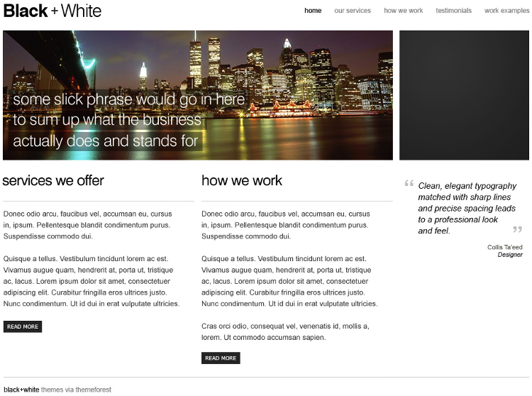 Black And White PSD Template Black And White PSD Template