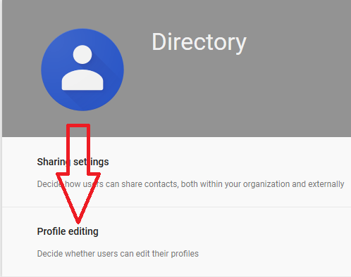 In Settings for Directory page, click on Profile Editing In Settings for Directory page, click on Profile Editing