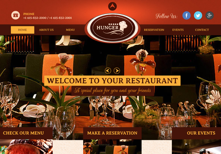 Restaurant Adobe Muse Template Restaurant Adobe Muse Template