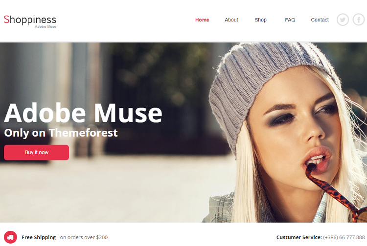 Shoppiness Adobe Muse Template