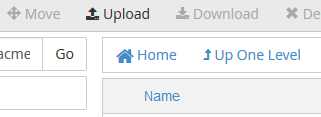 Upload button in File Manager