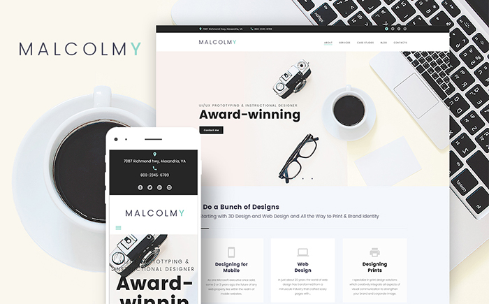 Malcolmy Freelancer Designer Personal Portfolio Lite WordPress Site Theme Malcolmy Freelancer Designer Personal Portfolio Lite WordPress Site Theme