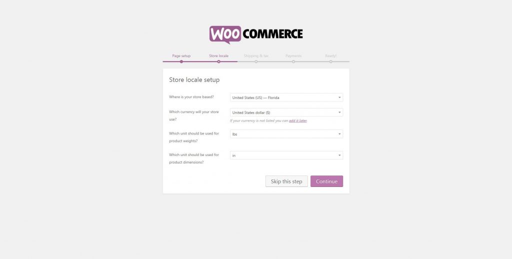 Set up store locale by inputting your country, currency in WooCommerce Set up store locale by inputting your country, currency in WooCommerce