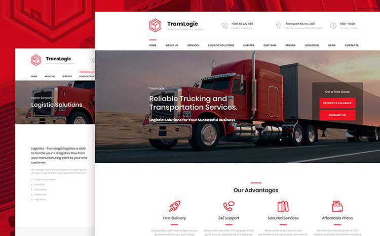 TransLogic -Transportation and Logistics Company Template