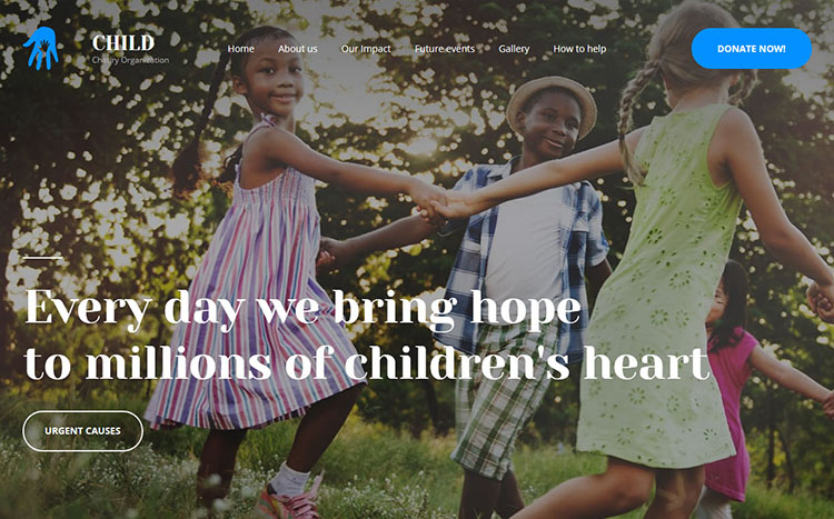 Child Charity Landing Page Template