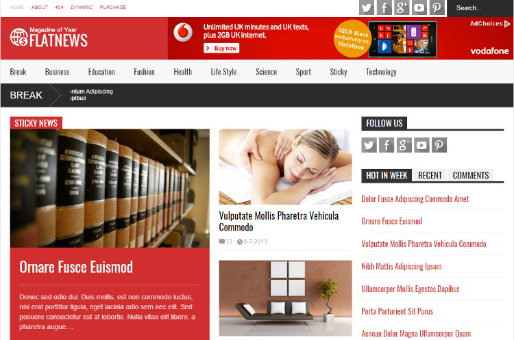 Flat News Blogger Template Flat News Blogger Template