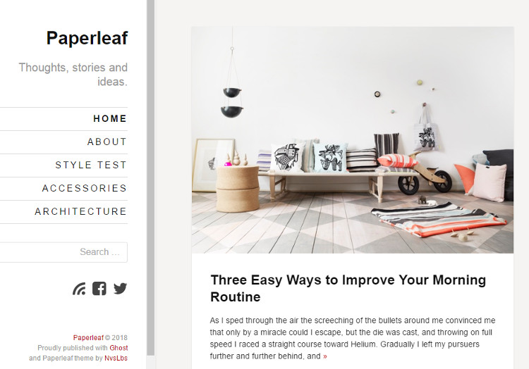 Paperleaf Ghost Theme