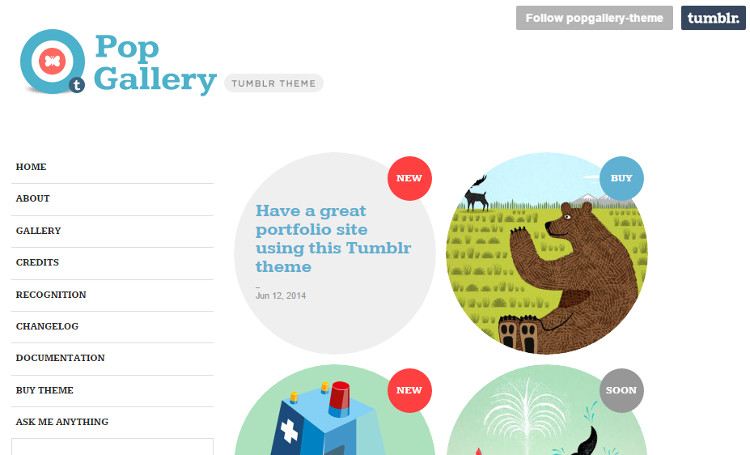 Pop Gallery Tumblr Theme