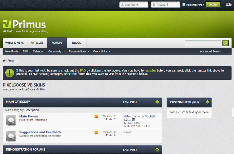 Primus vBulletin 4 Theme Primus vBulletin 4 Theme