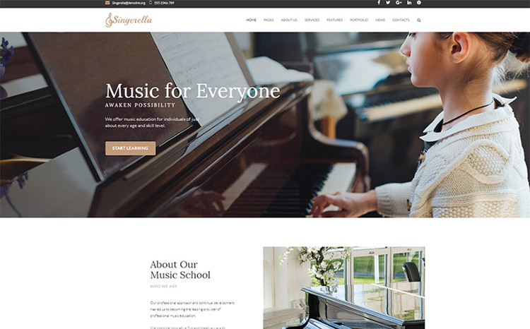 Music School Responsive WordPress Theme Music School Responsive WordPress Theme